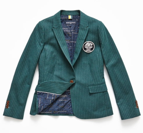 Sportscraft designed the blazer which is lined with the names of Australia's 198 Winter Olympic athletes
